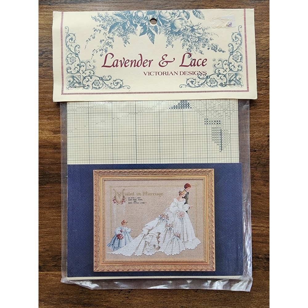 Lavender & Lace "The Wedding" Cross Stitch Pattern Bridal Gift New In Package